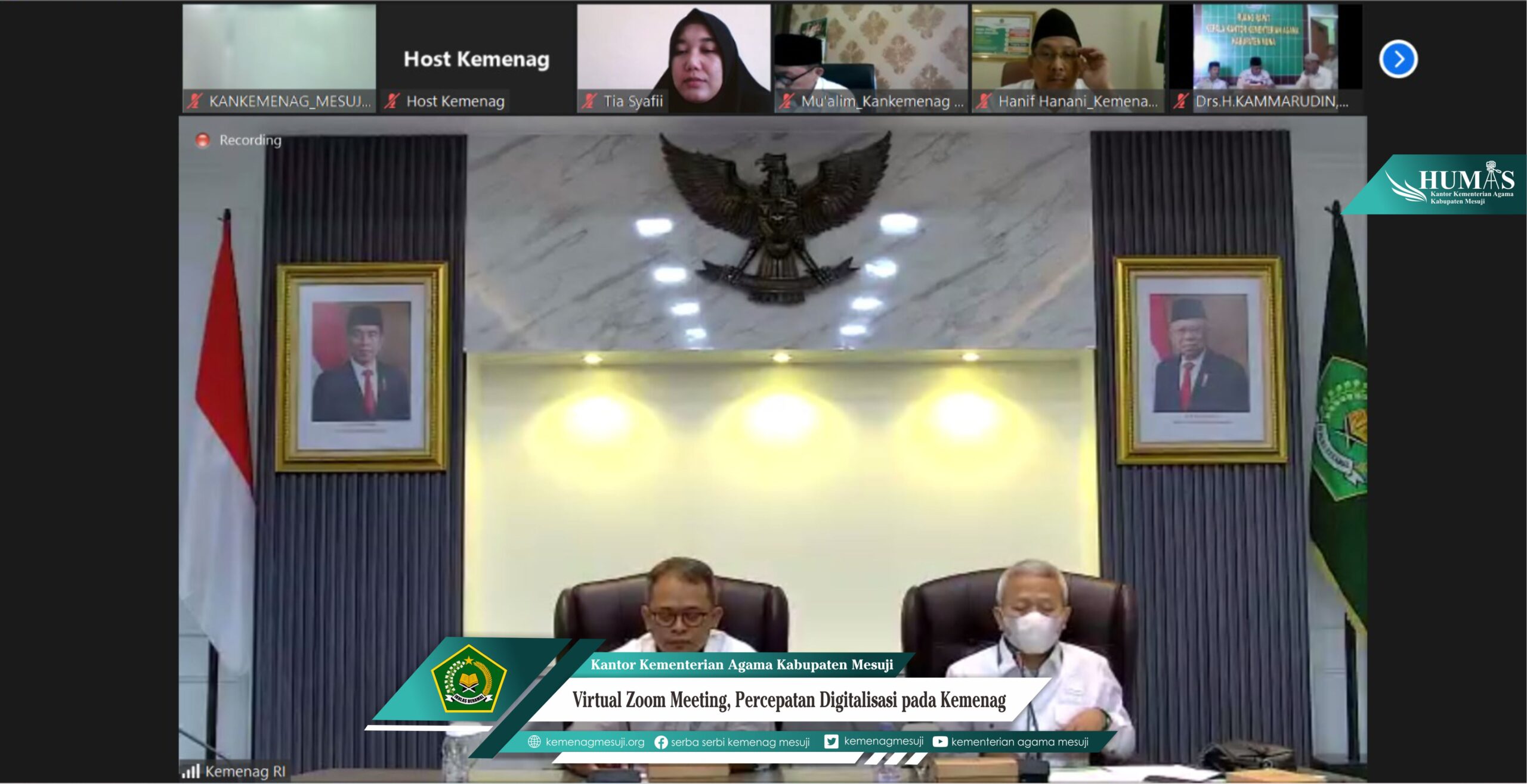 Kakankemenag Mesuji ikuti Virtual Zoom Meeting terkait Percepatan Digitalisasi pada Kementerian Agama