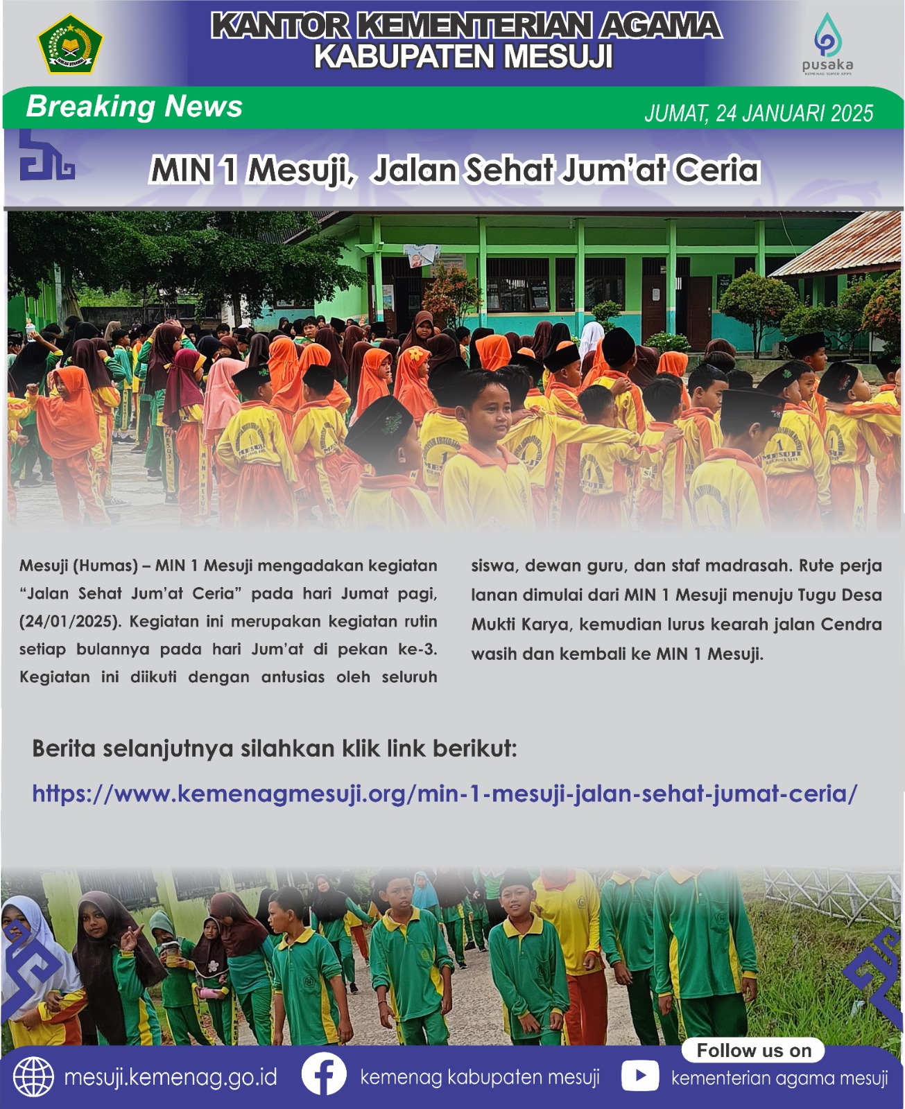 MIN 1 Mesuji,  Jalan Sehat Jum’at Ceria