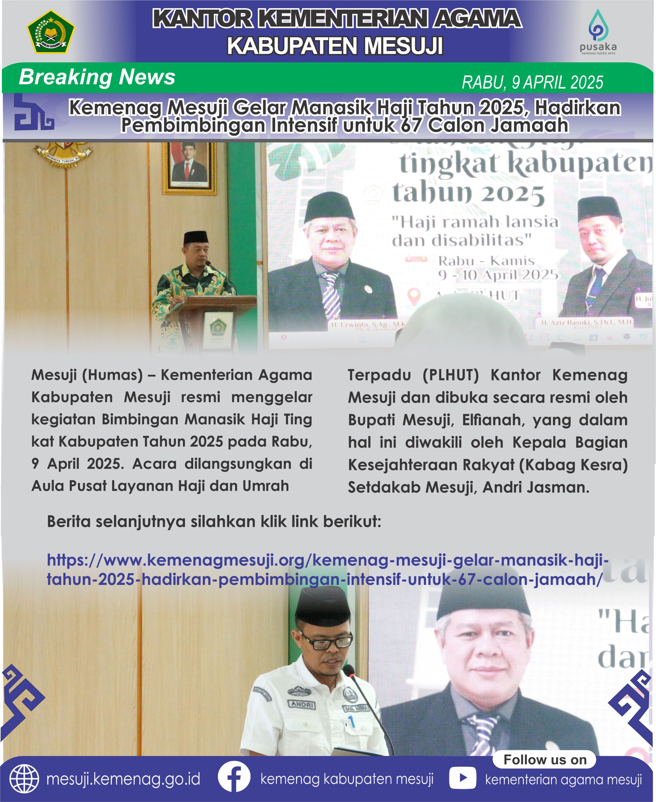 Kemenag Mesuji Gelar Manasik Haji Tahun 2025, Hadirkan Pembimbingan Intensif untuk 67 Calon Jamaah